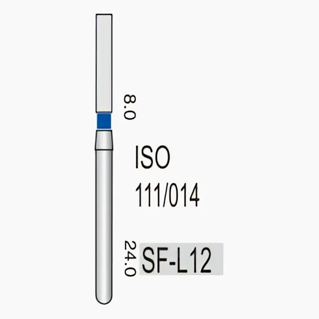 Straight Fissure (Flat End) Long Shank SF-L12, Standard Grit, 111/014