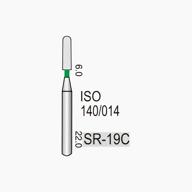 Shoulder Straight Round End Cylinder SR-19C, Coarse Grit, 140/015
