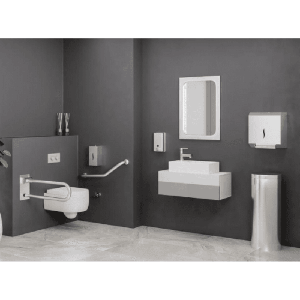 Flip-Up Bathroom Grab Bar, Stainless Steel