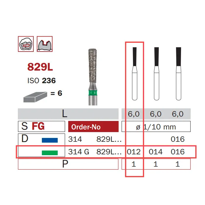 Diamond Bur, FG 012, Coarse, Pear ISO #236