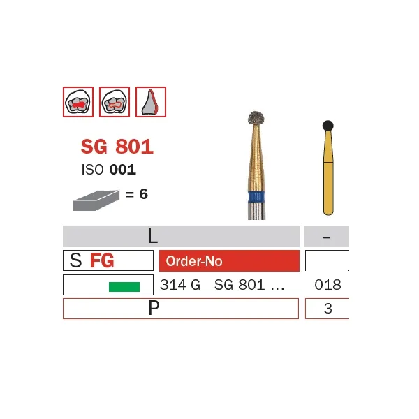 سنبلة ألماسية، FG 018، خشنة، مستديرة (Goldies) ISO #001