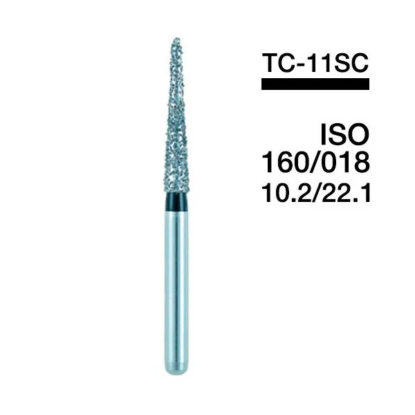 Diamond Burs FG Long Tapered Flat Ended Shape #173-017, TC-11SC
