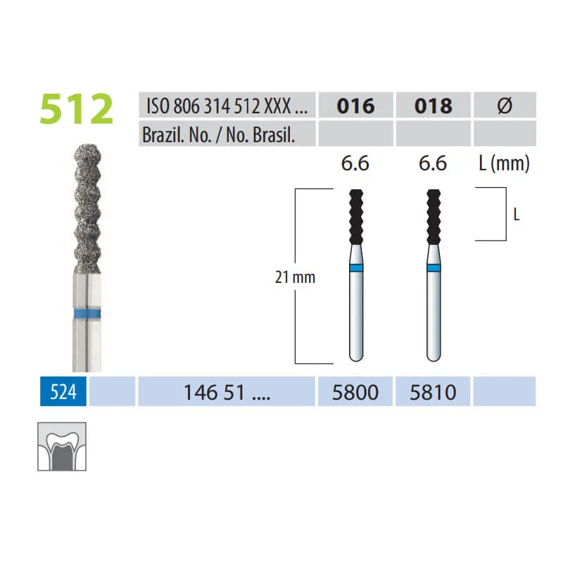 سنابل ألماسية، أسطوانة متعرجة، FG 512-018، متوسطة