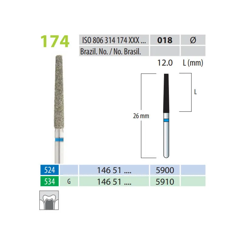 سنابل ألماسية، مخروط مقطوع طويل، FG 174-018، خشنة
