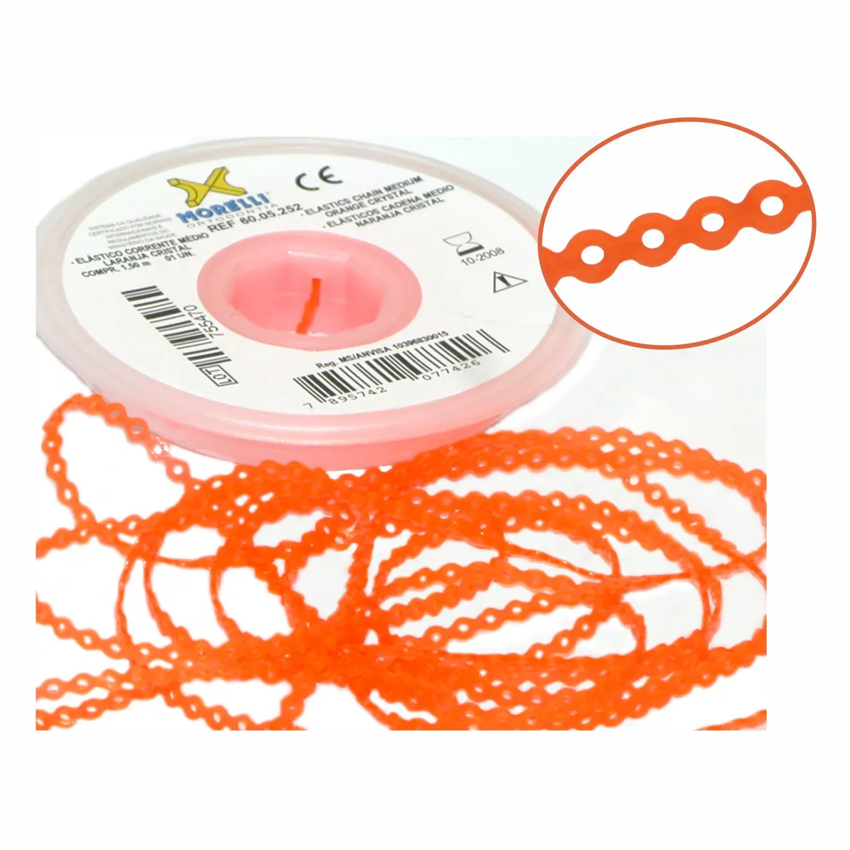 Elastic Chain Medium (Short), Crystal Orange