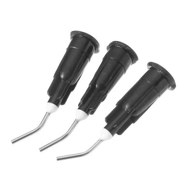 رؤوس إبر مثنية مسبقًا، للكومبوزيت السائل، سوداء (20G)