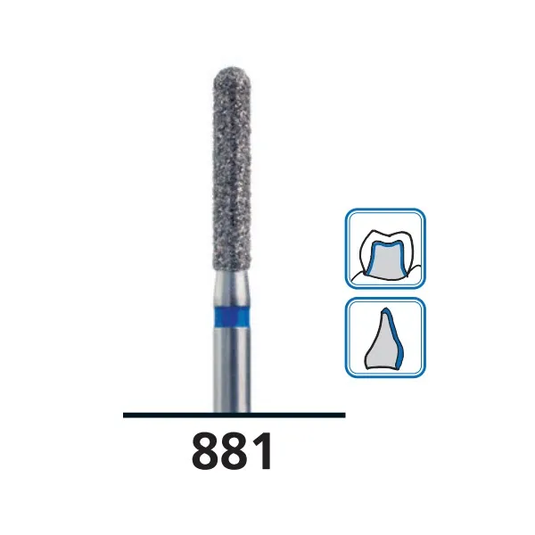 Round-End Cylinder Long Diamond Burs G881, Coarse Grit, FG-018