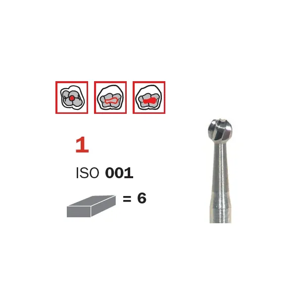 Surgical Carbide Bur, FG 018, X-Long, Round ISO #001