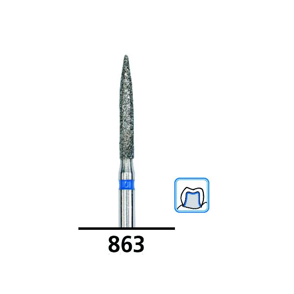 Round-End Taper Diamond Burs C850, Super Fine Grit, FG-012