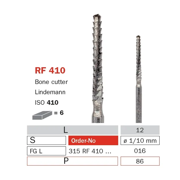 سنابل كربيد جراحية، FG 016، طويلة، قاطع عظم عدواني ISO #410