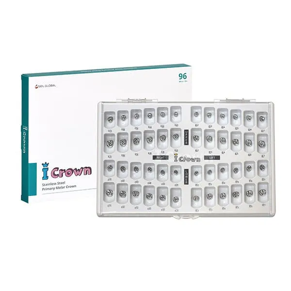 Pedo Stainless Steel Molar Crowns Kit/96