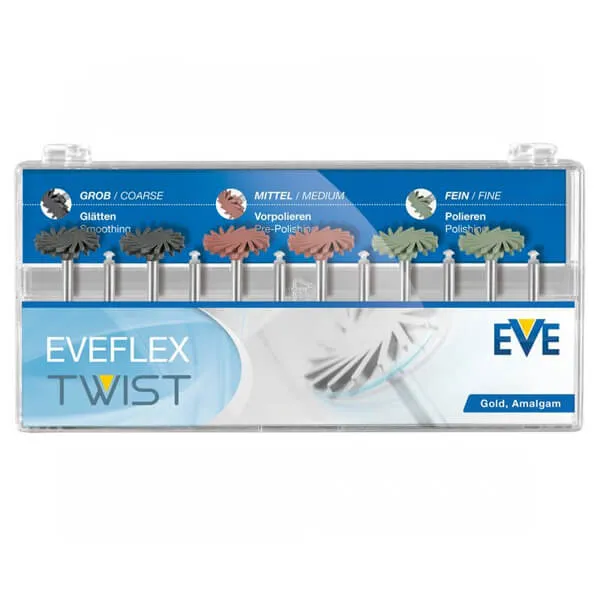EVEFLEX Twist، تلميع الذهب والأملغم، RA، 12 قطعة