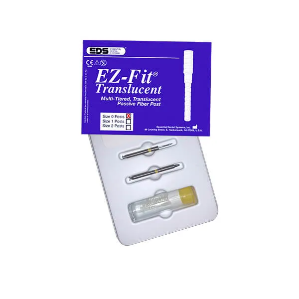 EZ-Fit Translucent Passive Fiber Post Kit, حجم 0