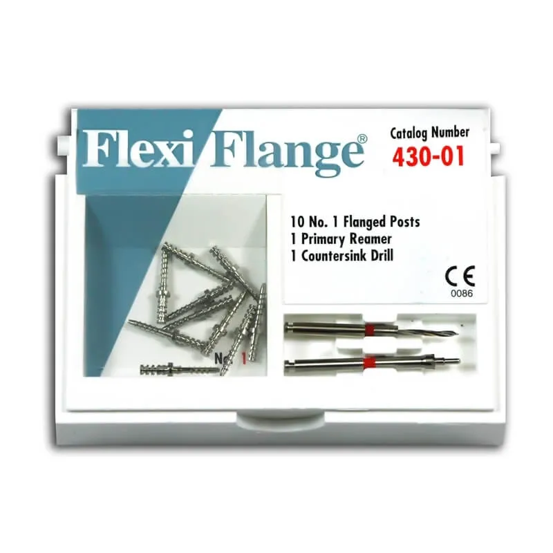 Flexi-Flange Serrated Stainless Steel Posts, Red, Size 1