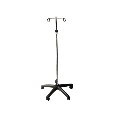 IV Stand, Double Hook, Stainless Steel
