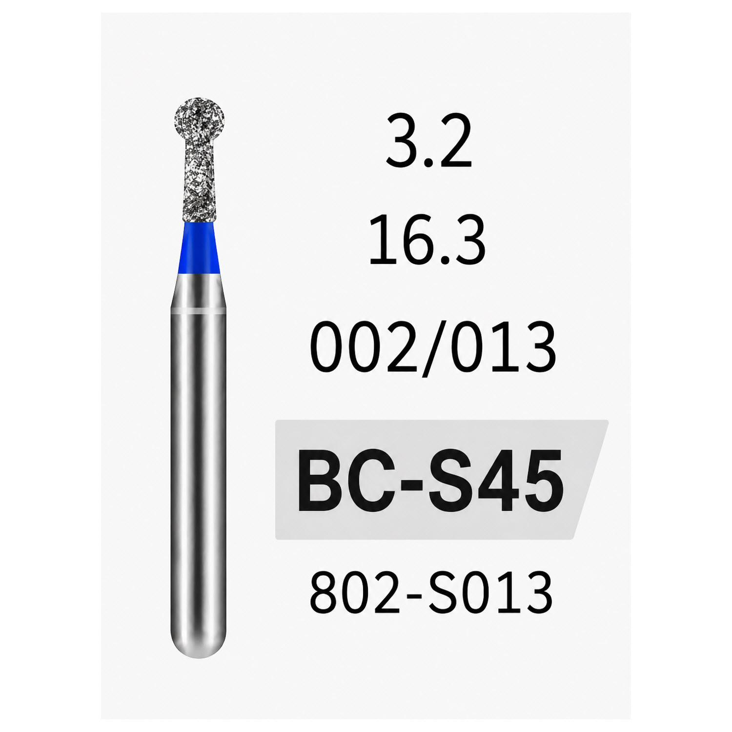 Ball Round Collar End Short BC-S45, Standard Grit, 002/013