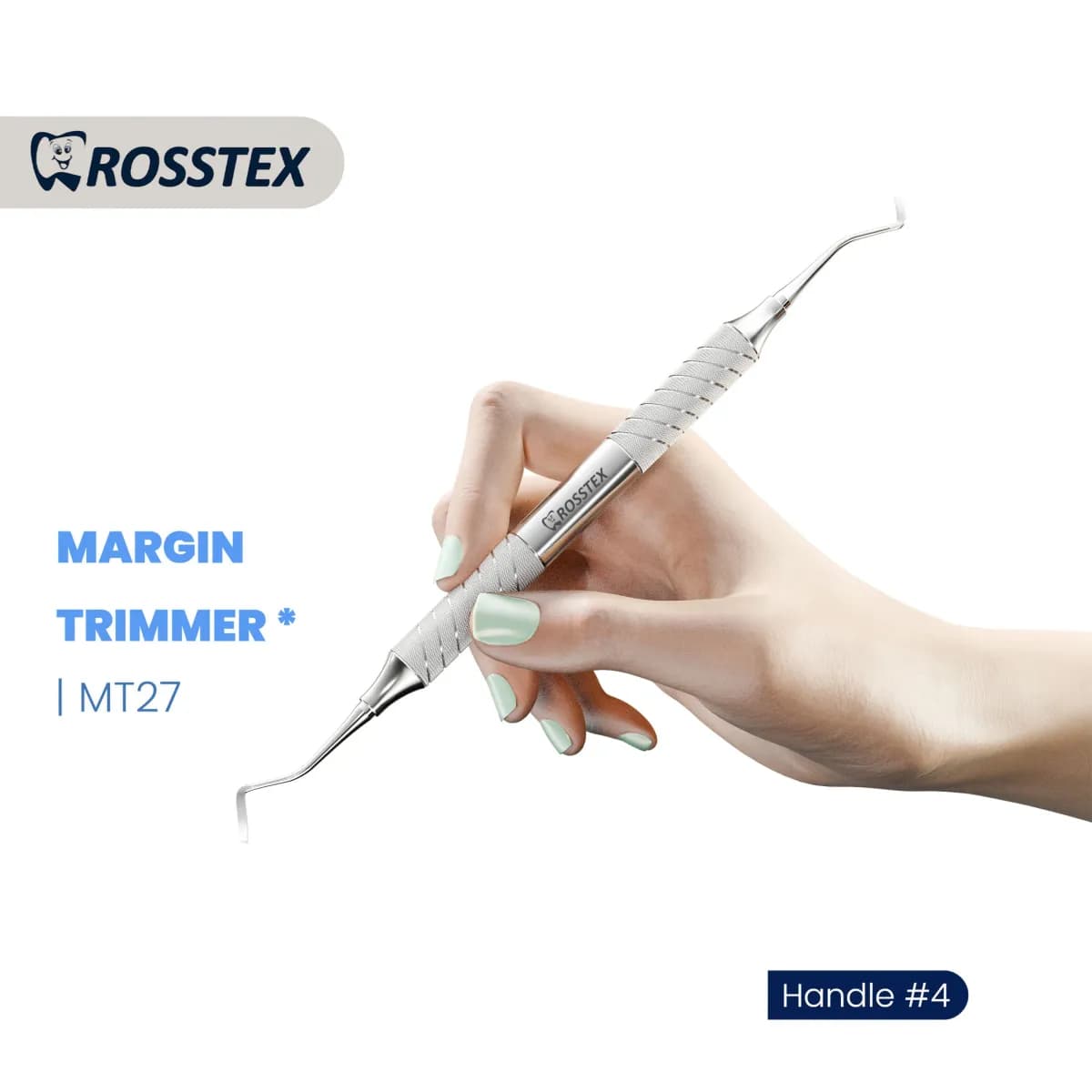 Dental Margin Trimmer 27, Mesial, Handle No. 4