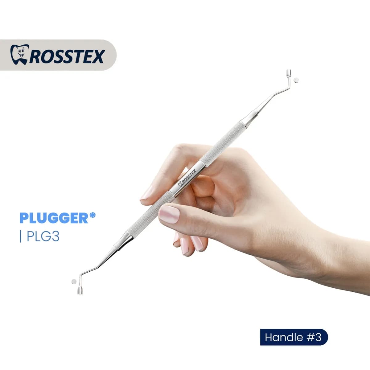 Dental Plugger/Condenser 3, Serrated, 2.4mm–2.7mm, Handle No. 3