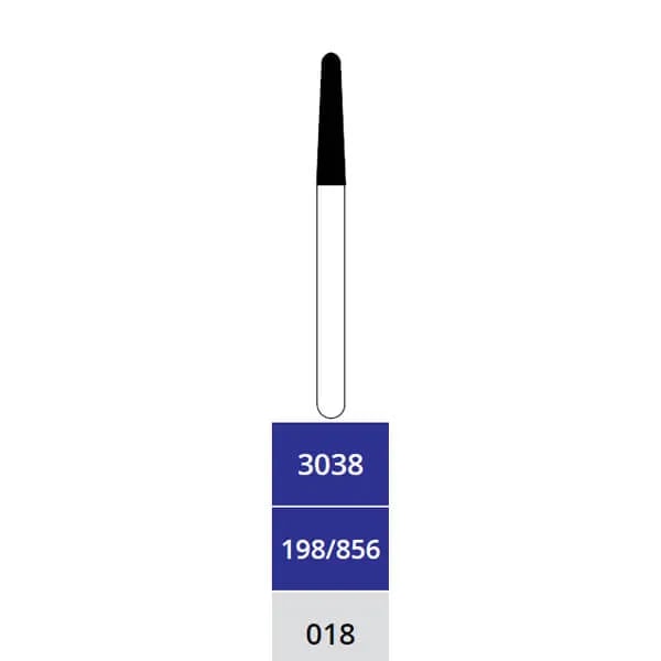 Diamond Bur, Cone Round End, Medium, FG Long 315-018, 1038