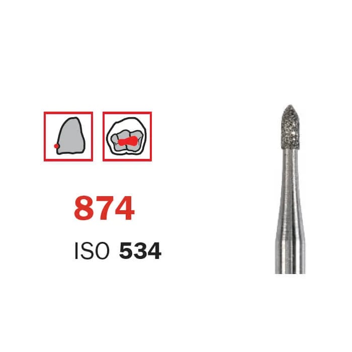 Diamond Bur, FG 009, Medium, Torpedo ISO #534