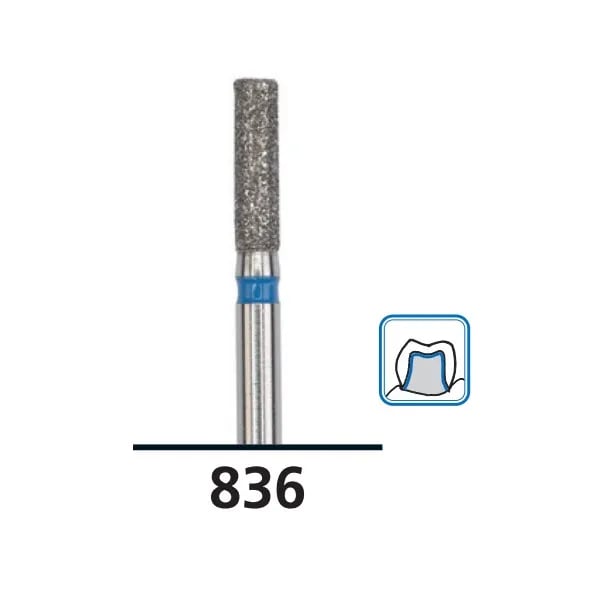 Flat-End Cylinder Diamond Burs G836, Coarse Grit, FG-014