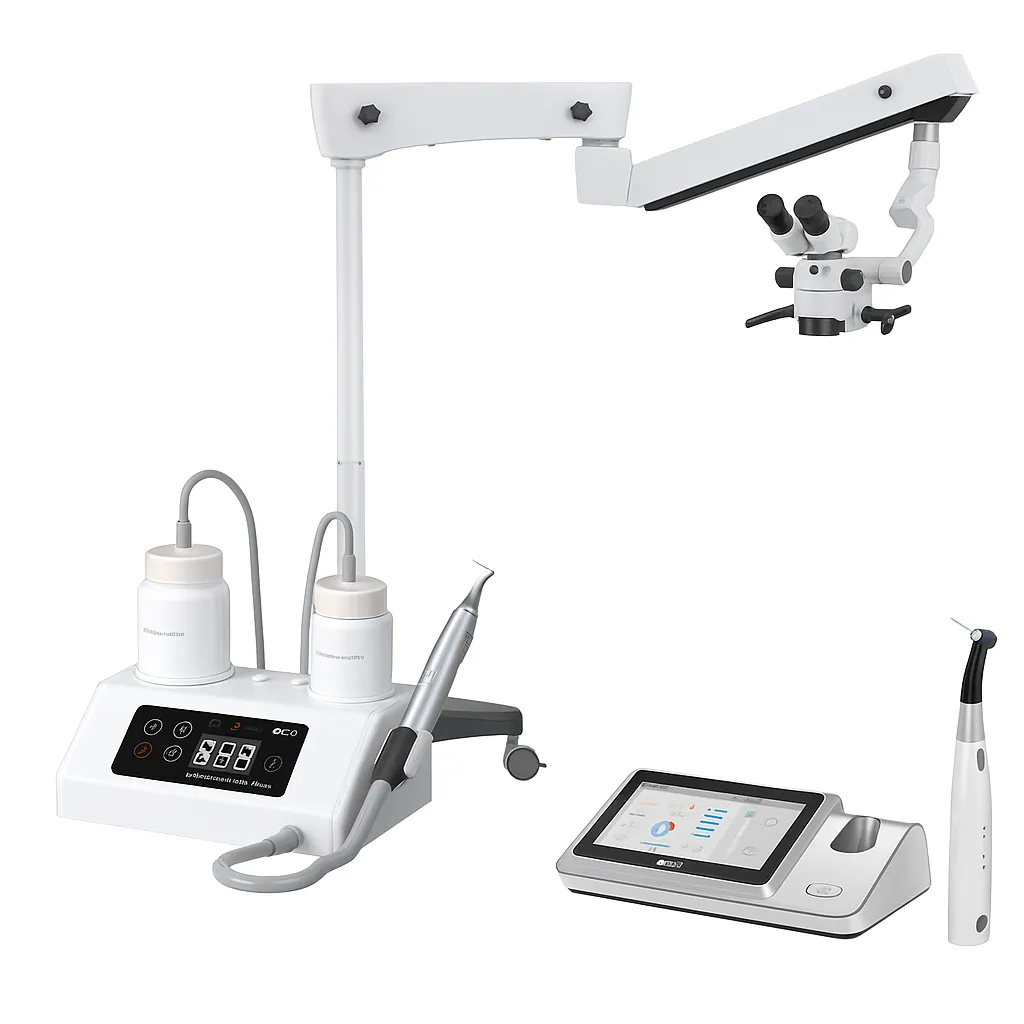 حزمة EndoMaster Elite – مجهر، محدد قمة الجذر ونظام ري