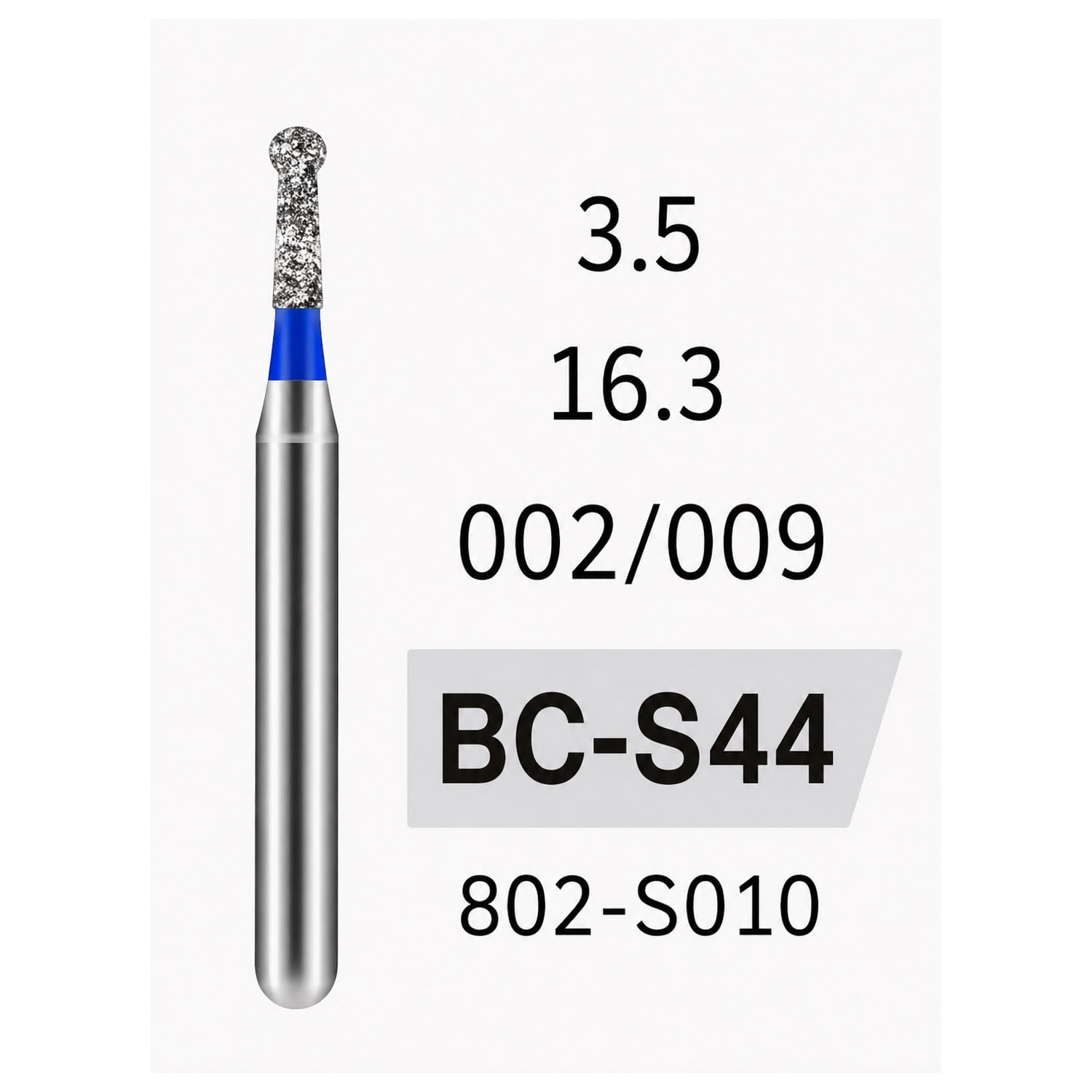 نهاية كرة مع طوق قصير BC-S44، خشونة قياسية، 002/009