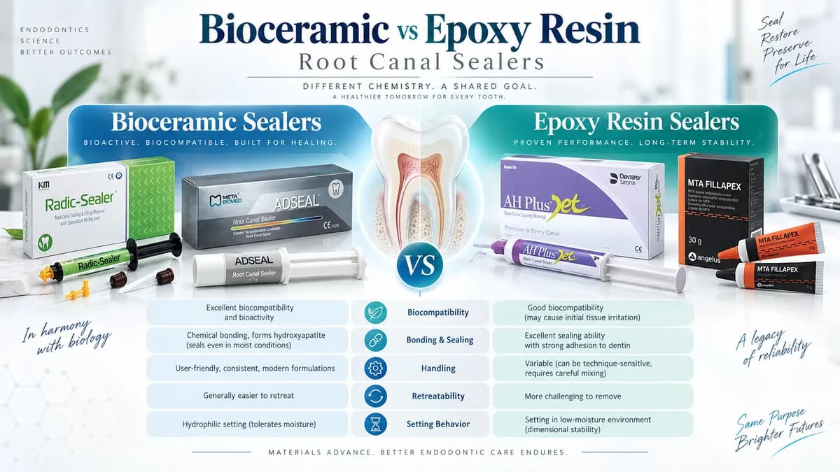 Bioceramic vs epoxy resin root canal sealers: which to choose, and what it means for retreatment