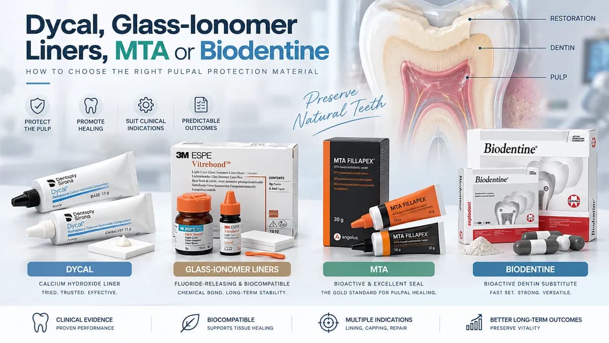 Dycal, glass-ionomer liners, MTA or Biodentine: choosing a liner, base or pulp-capping material