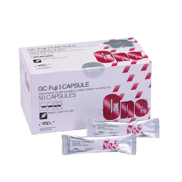 GC Fuji I, Enhanced Self-Cured GI Luting Cement, Light Yellow, Capsules