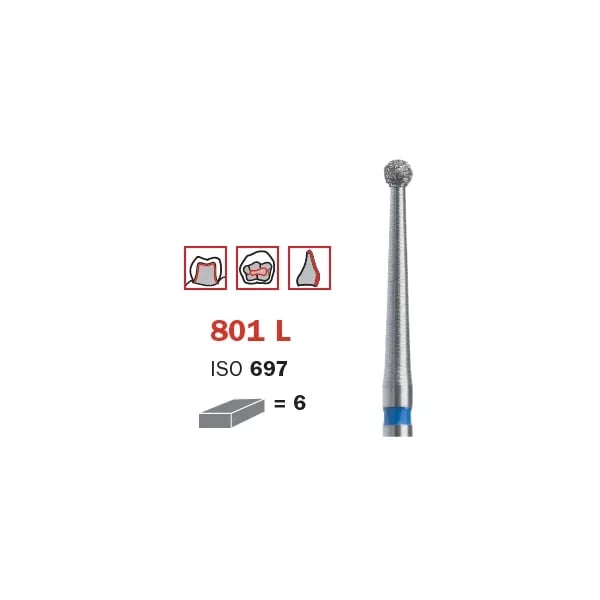 Diamond Bur, FG 014, Coarse, Round Long Neck ISO #697