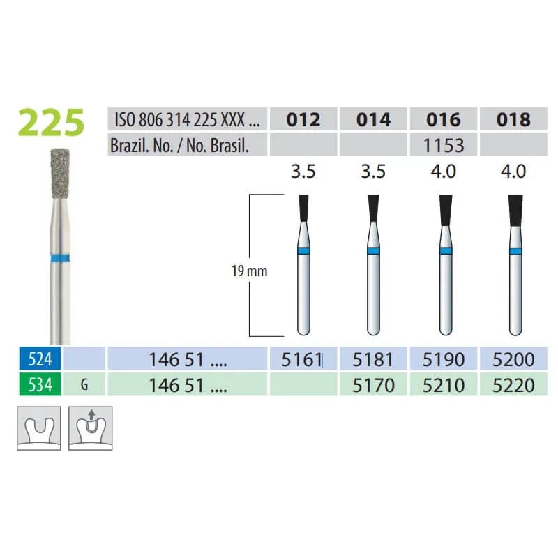 Diamond Burs, Inverted Cone, FG 225-014, Medium