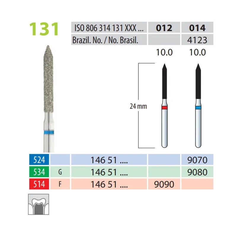 Diamond Burs, Torpedo, FG 131-014, Medium