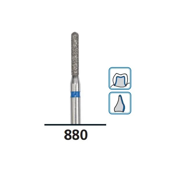 Round-End Cylinder Diamond Burs C880, Super Fine Grit, FG-014